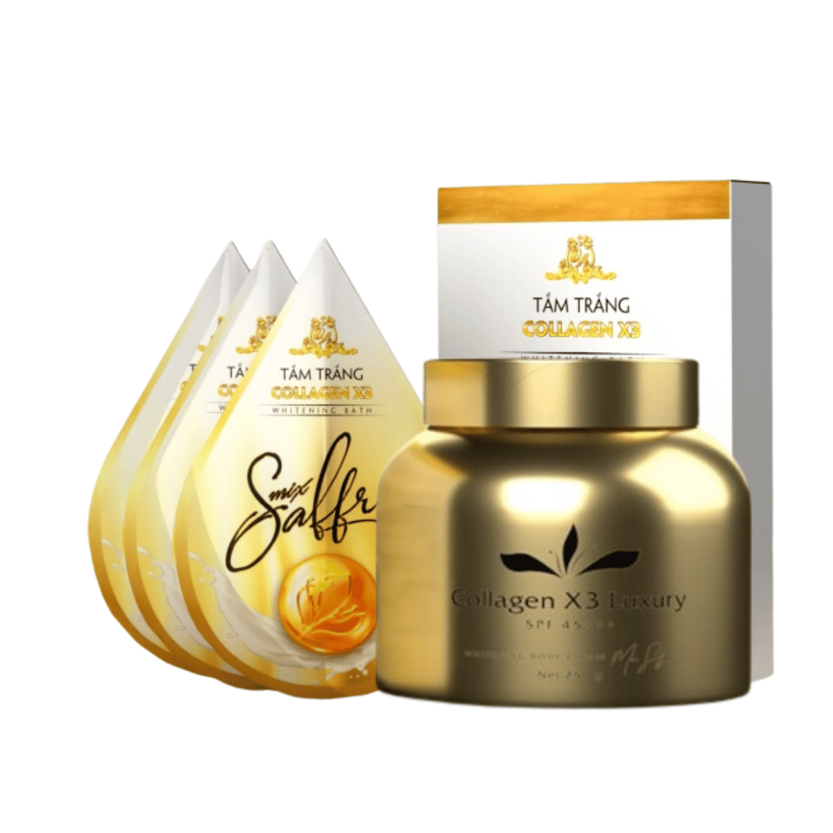 Bộ Đôi Dưỡng Trắng Kem Body & Tắm Trắng Collagen X3